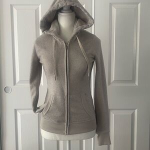 Prince & Fox Taupe Zip-Up Hoodie for women